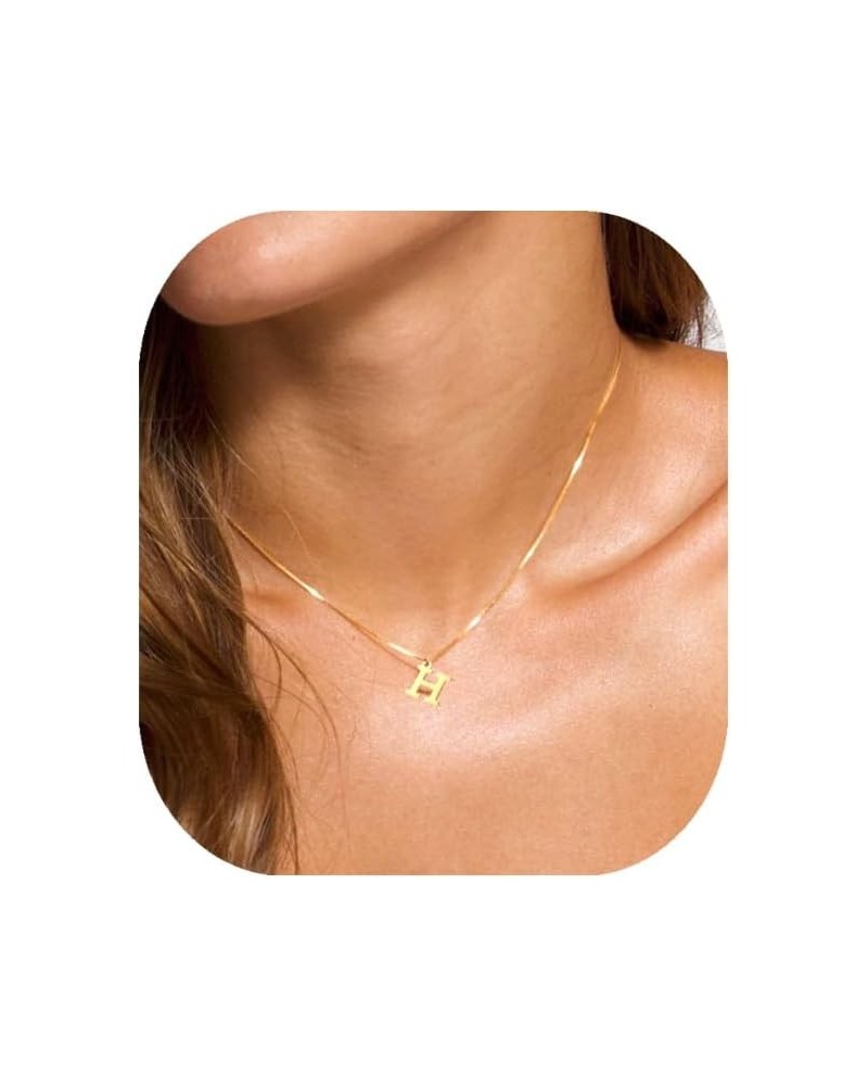 Initial Necklaces for Women Girls, Dainty Gold Necklace for women Trendy A-Z Initial Necklace Gold Chain Necklace Herringbone...