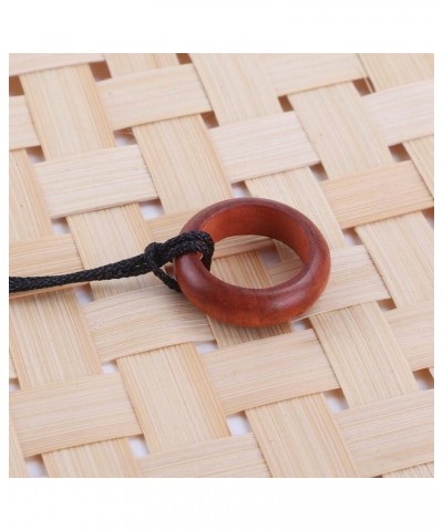 Unisex Natural Wooden Ring Shape Pendant Sandalwood Necklaces for Men Women Girls Boys Teens Organic Eco-friendly Lightweight...