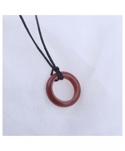 Unisex Natural Wooden Ring Shape Pendant Sandalwood Necklaces for Men Women Girls Boys Teens Organic Eco-friendly Lightweight...