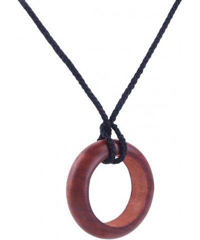 Unisex Natural Wooden Ring Shape Pendant Sandalwood Necklaces for Men Women Girls Boys Teens Organic Eco-friendly Lightweight...