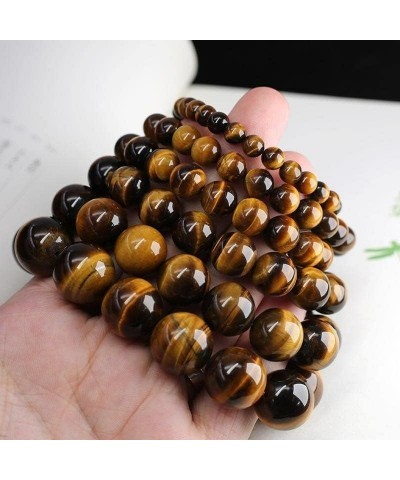 1PC Natural Tiger Eye Stone Bracelet Beaded Strand Bracelets Suitable for Most Men and Women Accessories (Diameter : 14mm, Me...