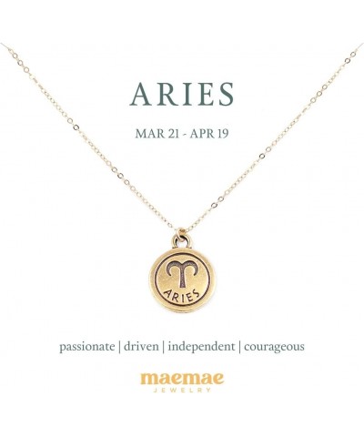 Jewely Zodiac Charm Necklace Collection, Gold-Filled and Sterling Silver Necklace with Pewter Charm, 16"-18" Chain Gold ARIES...