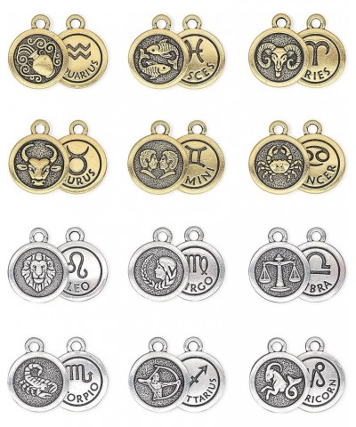 Jewely Zodiac Charm Necklace Collection, Gold-Filled and Sterling Silver Necklace with Pewter Charm, 16"-18" Chain Gold ARIES...