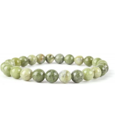 AAA Natural " Green Jade " Gemstone 8mm Round Beaded Unisex Stretch Bracelet Healing Gemstone Waterproof Bracelet , Durable A...