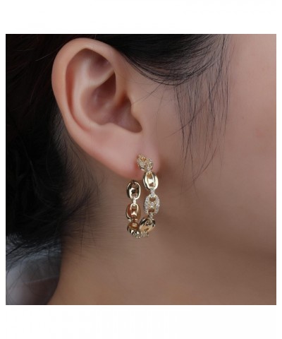 Gold Plated Trendy Micro Pave Mariner Hoop Earring, Giorgio Bergamo $15.30 Earrings