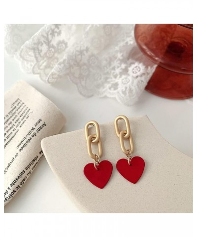 Red Heart Earrings for Women Valentines Day Love Heart Hoop Earrings Dangle Small Cute Heart Earrings Stud Girls Jewelry 3Pcs...