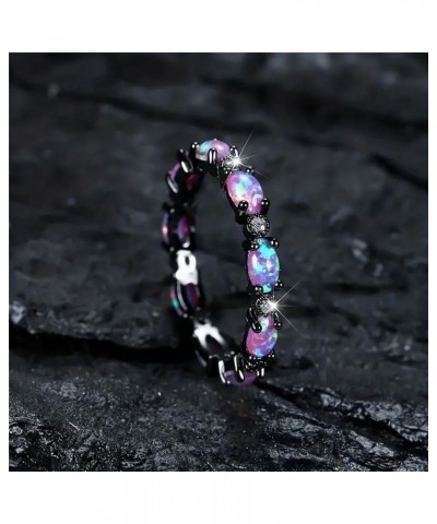 Purple Opal Ring Cute Oval Stone Wedding Engagement Ring Synthetic Apatite Engagement Ring Wedding Ring for Women $29.67 Rings