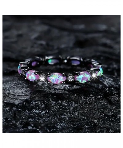 Purple Opal Ring Cute Oval Stone Wedding Engagement Ring Synthetic Apatite Engagement Ring Wedding Ring for Women $29.67 Rings