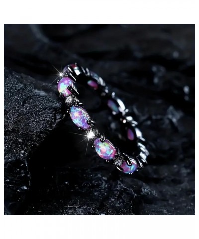 Purple Opal Ring Cute Oval Stone Wedding Engagement Ring Synthetic Apatite Engagement Ring Wedding Ring for Women $29.67 Rings