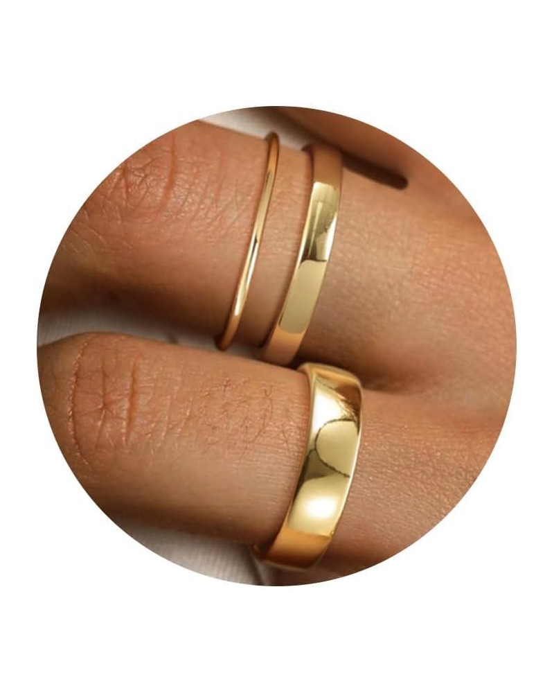 3Pcs Gold Rings for Women Trendy, 14k Gold Plated Stackable Rings Fake Diamond Band Thumb Rings Cubic Zirconia Non Tarnish Go...