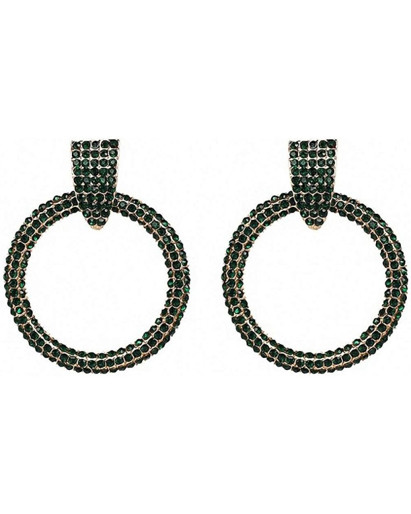 13 Colors Women Party Drop Earrings Statement Vintage Earrings Crystal Hoop Earring green $9.62 Earrings