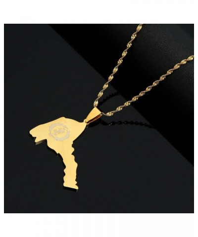 Stainless Steel Eritrea Map Pendant Necklace for Women Girl Map of Eritrean Chain Jewelry Gold $7.16 Necklaces