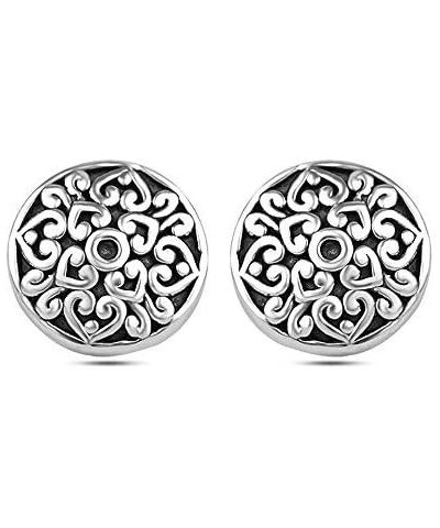 925 Sterling Silver Stud Earrings Jewelry Lightweight Two-Tone Antique Filigree Stud Earrings for Women Valentines Day Gifts ...