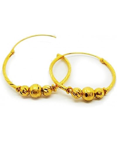 Hoops 22K 24K THAI BAHT YELLOW GOLD PLATED EARRINGS JEWELRY $19.64 Earrings