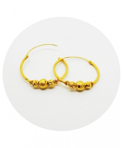 Hoops 22K 24K THAI BAHT YELLOW GOLD PLATED EARRINGS JEWELRY $19.64 Earrings