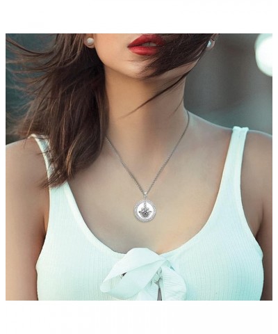 Hamsa Hand Middle Finger Up Women Diamond Necklace Dainty Charm Pendant Necklace Jewelry for Birthday Gift silver-style $11.2...