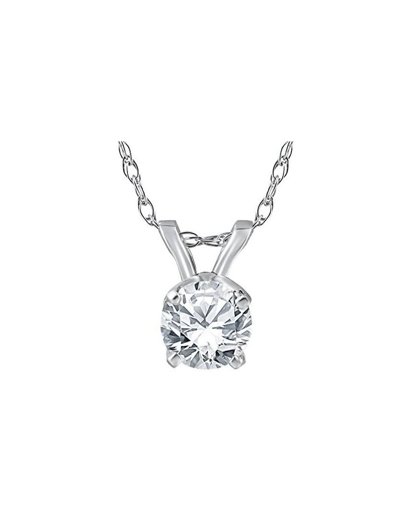 .33-1.50Ct Solitaire Diamond Pendant Necklace 14k White or Yellow Gold Lab Grown White Gold 0.75 carats $45.15 Necklaces