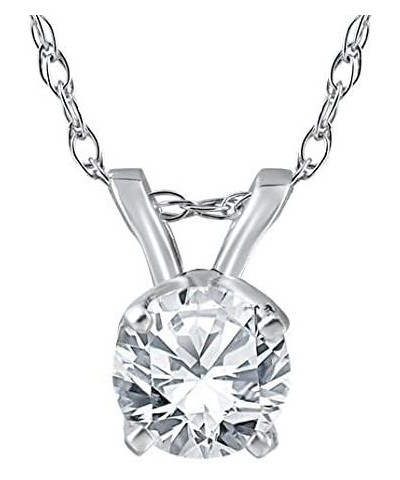 .33-1.50Ct Solitaire Diamond Pendant Necklace 14k White or Yellow Gold Lab Grown White Gold 0.75 carats $45.15 Necklaces