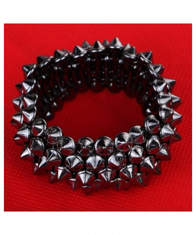 Vintage Spike Rivet Design Silver Tone Resin Stretch Bangle Bracelet Gothic Punk Rock Biker Light Black $6.93 Bracelets