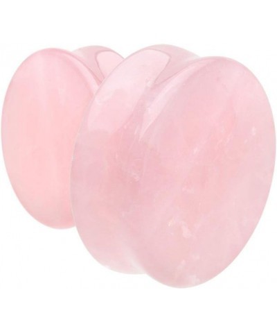 Supersize Pink Rose Quartz Natural Stone Double Flared Ear Gauge Plug 1-1/8" (29mm) $16.45 Body Jewelry