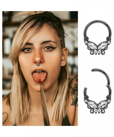 12Pcs 16G 10MM Septum Rings for Women Surgical Steel Septum Nose Piercing Jewelry Horseshoe Daith Helix Tragus Lip Cartilage ...