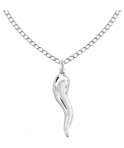 Sterling Silver Italian Horn Curb Chain Necklace 18 20 24 24.0 Inches $22.84 Necklaces