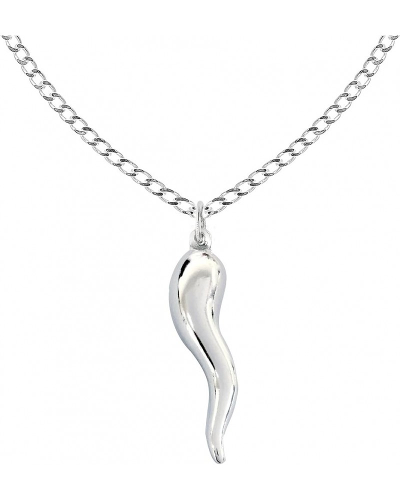 Sterling Silver Italian Horn Curb Chain Necklace 18 20 24 24.0 Inches $22.84 Necklaces