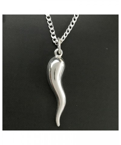 Sterling Silver Italian Horn Curb Chain Necklace 18 20 24 24.0 Inches $22.84 Necklaces