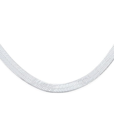 Flat 3,5,6MM Contoured Yellow 14K Gold Plated .925 Sterling Silver Herringbone Cubetto Snake Chain Omega Choker Necklace For ...