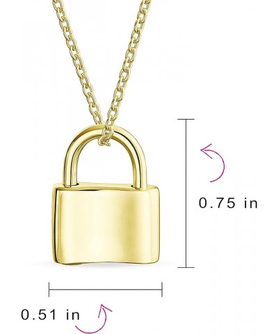 Personalized Script Initial Alphabet A-Z Monogram Plain Couples Sentimental Lock Pendant Charm Lovers Padlock Necklace For Wo...