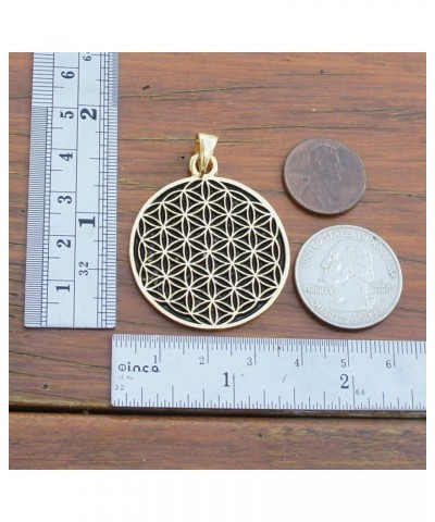 Pagan Flower of life Gold plated pewter pendant charm amulet W Necklace (Stainless Steel Chain) $8.09 Necklaces