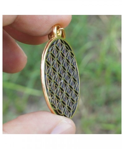 Pagan Flower of life Gold plated pewter pendant charm amulet W Necklace (Stainless Steel Chain) $8.09 Necklaces