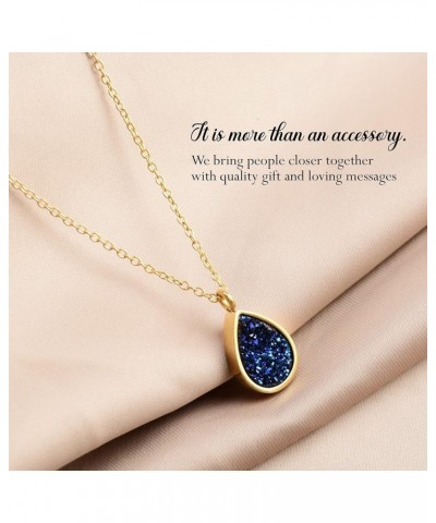 Soulmate Necklace For Women Gifts For Her 18K Gold Plated Elegant Water Drop Necklace Wife $12.24 Necklaces