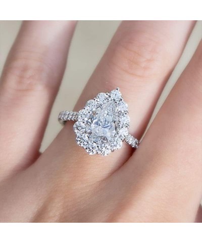 Delicate Teardrop Pear Engagement Ring Solitaire CZ Wedding Promise Rings for Women US Size 8(2.24") $8.24 Rings