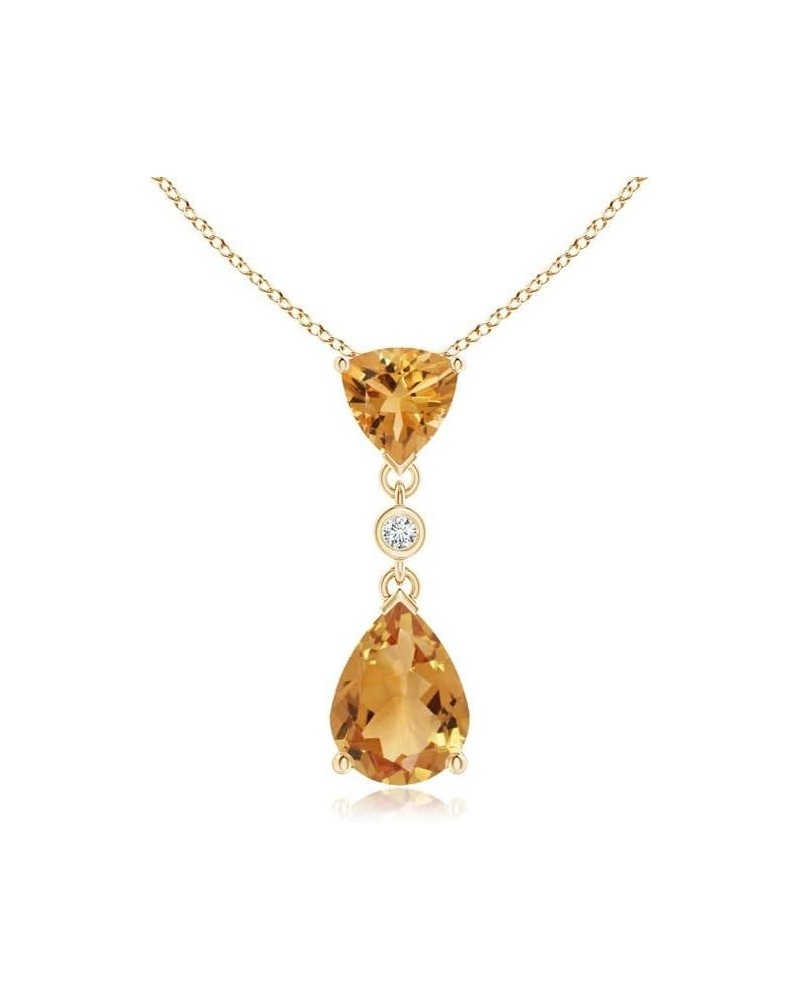 Natural Citrine Pendant Necklace for Women, Girls in 14K Solid Gold/Sterling Silver | Novemver Birthstone | Jewelry Gift for ...