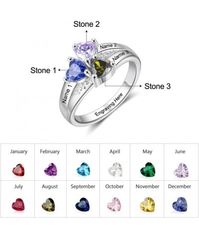 Personalized Birthstones Ring for Women Gifts for Mom Promise Ring for Her Custom Wedding Rings for Women Mothers Day Jewelry...