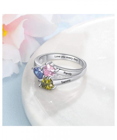 Personalized Birthstones Ring for Women Gifts for Mom Promise Ring for Her Custom Wedding Rings for Women Mothers Day Jewelry...