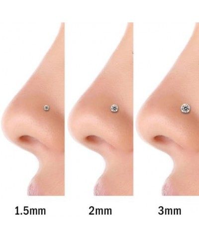 Cubic Zirconia Nose Ring Stud - Nickel-Free 14K White Gold Twist Screw Nose Ring 18 Gauge 3mm $27.99 Body Jewelry