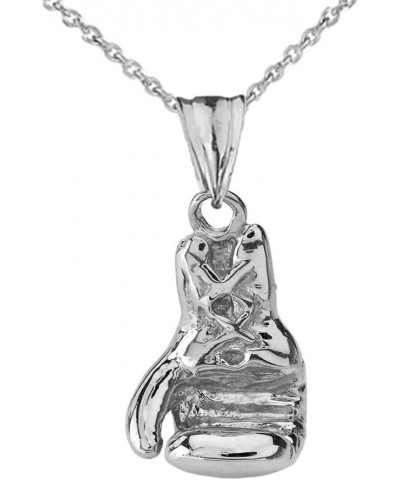 Sports Charms Fine 3D Boxing Glove Pendant Necklace in Solid Sterling Silver 20.0 Inches $17.22 Necklaces