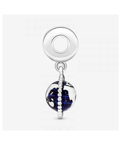 Spinning Globe Dangle Cubic Zirconia Charm for European Bracelet Necklace in Sterling Silver $12.23 Bracelets