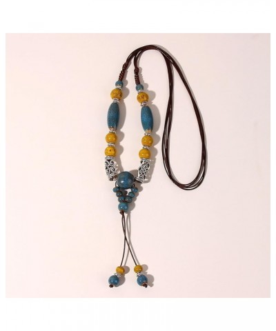 Long Necklace for Women Boho Lariat Choker Neckalce Leather Turquoise Neckalce for Girls Y Necklace Beach Jewelry beaded $5.1...