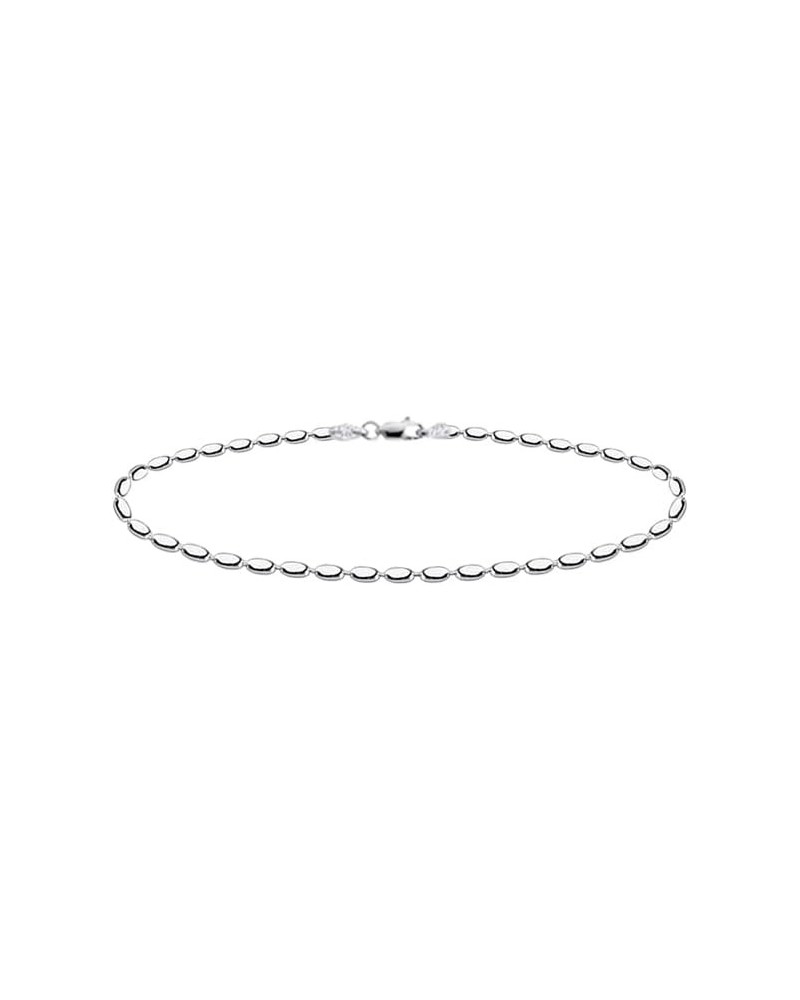 925 Sterling Silver Oval Rice Bead Strand Chain Bracelet For Women & Girls - Made in Italy Comes With a Gift Box 7.5 Inches 2...