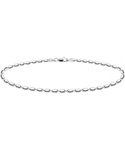 925 Sterling Silver Oval Rice Bead Strand Chain Bracelet For Women & Girls - Made in Italy Comes With a Gift Box 7.5 Inches 2...