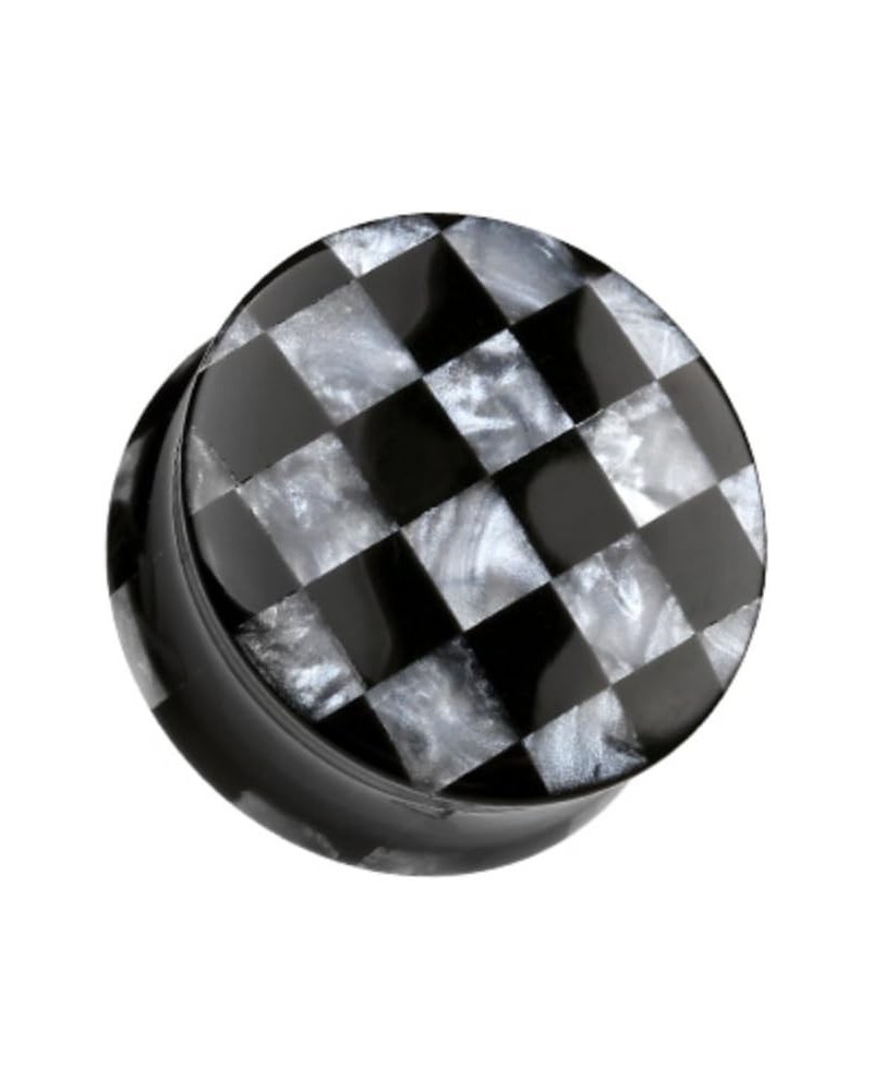 Marble Checker Double Flared WildKlass Ear Gauge Plug (Sold as Pairs) 7/16" (11mm) Black $14.29 Body Jewelry