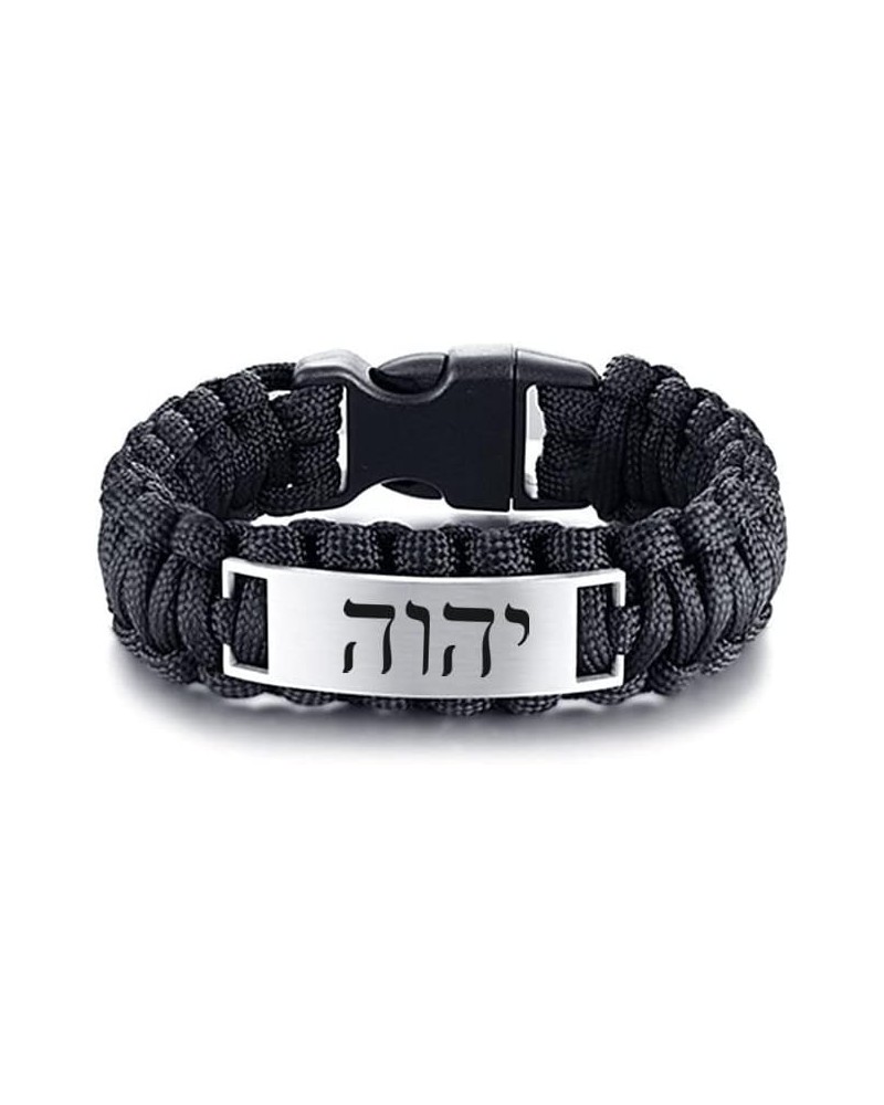 YHVH YHWH Jehovah Bracelet Stainless Steel Hebrew Name of God Tetragrammaton Mesh Wristband Adonai Israelite Hebrew Jewish Je...