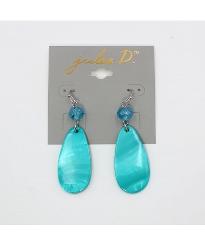 Big Natural Shell Drop Earrings Trendy Fashion Red Green Teal Pendant Dangling Earring for Women Turquoise Blue T $8.09 Earrings