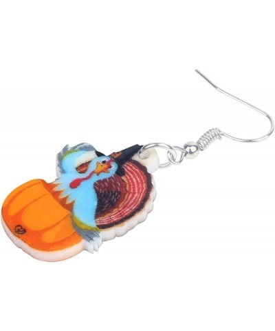 Acrylic Fall Thanksgiving Gifts Cute Turkey Earrings Dangle Pumpkin Jewelry Farm Animals Accessories for Women Girls Blue $7....