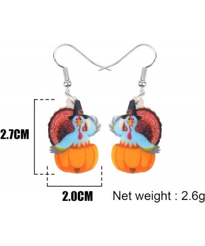 Acrylic Fall Thanksgiving Gifts Cute Turkey Earrings Dangle Pumpkin Jewelry Farm Animals Accessories for Women Girls Blue $7....