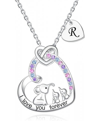 Mother Daughter Jewelry - 925 Sterling Silver Lucky Elephant Love Heart Pendant Necklace Anklet Bracelet Ring Earrings for Wo...