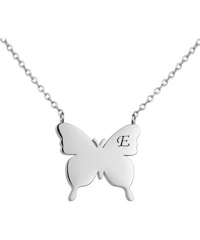 Initial Butterfly Necklace for Women Cute Stainless Steel Butterfly Pendant Letter Initial Necklace Personalized Butterfly Je...